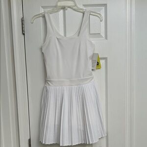 All in Motion White Pleated Dress